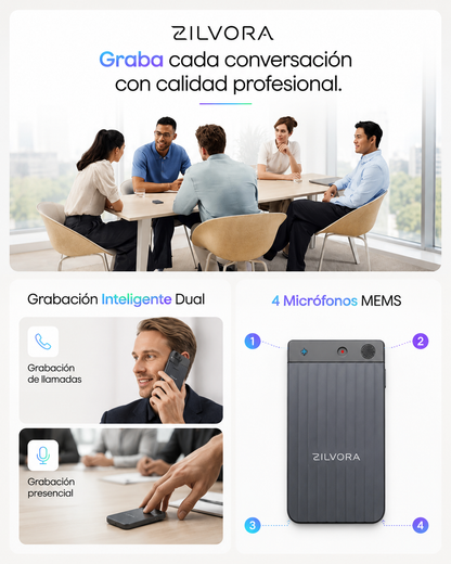 ZILVORA NOTE AI – Grabadora de Voz Inteligente con IA